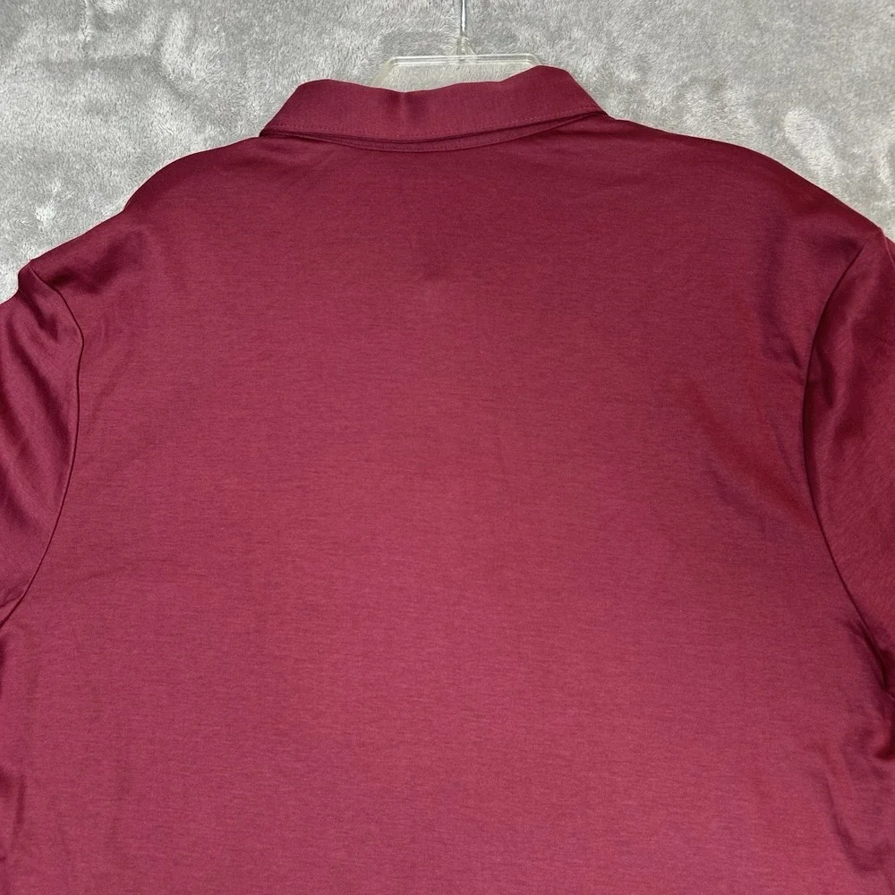 Charles Tyrwhitt Mens Medium Long Sleeves Polo Wine Red Shirt 100% Cotton Shirt - Picture 7 of 16